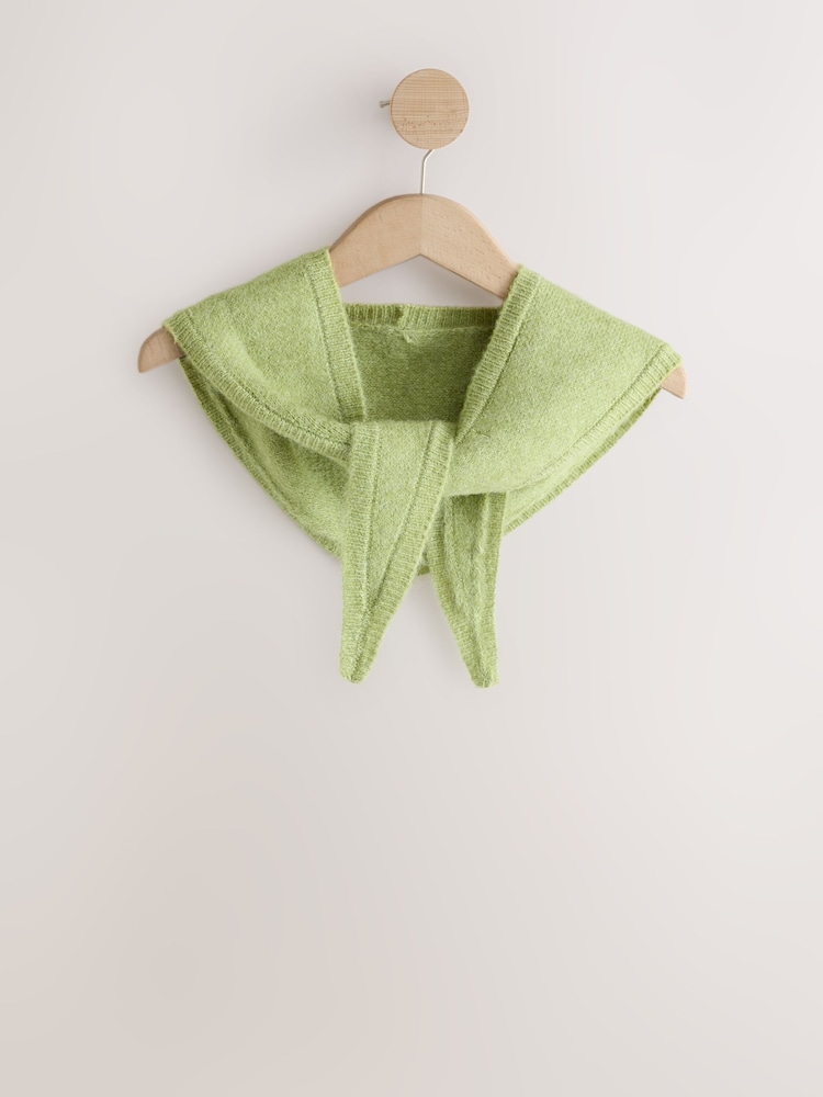 Green Knitted Heavyweight Triangle Scarf - Image 1 of 3