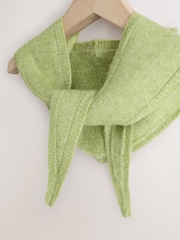 Green Knitted Heavyweight Triangle Scarf - Image 2 of 3