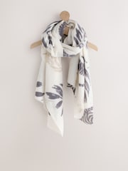 Black/White Leopard Print - Орташа салмақтағы шарф - 3суретінің 1 суреті