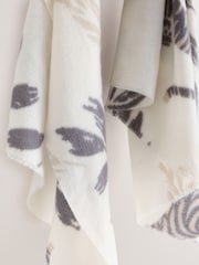 Black/White Leopard Print - Орташа салмақтағы шарф - 3суретінің 3 суреті