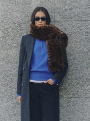 Leopard Print Heavyweight Fur Scarf - Image 1 of 6