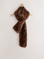 Leopard Print Heavyweight Fur Scarf - Image 4 of 6