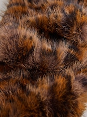 Leopard Print Heavyweight Fur Scarf - Image 5 of 6