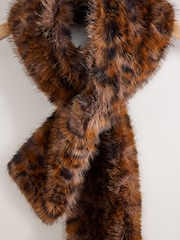 Leopard Print Heavyweight Fur Scarf - Image 6 of 6