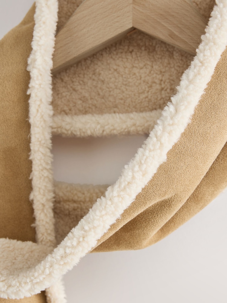 Tan Brown Heavyweight Borg Scarf - Image 2 of 3