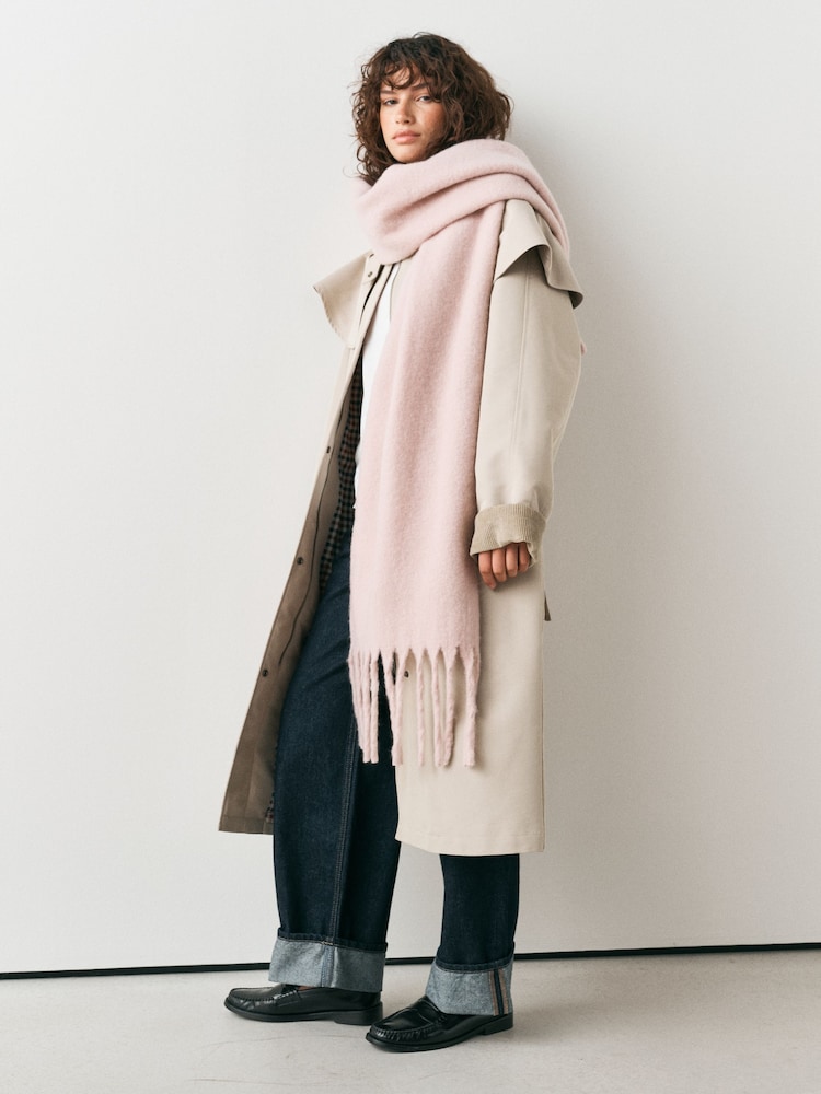 Pink Blanket Heavyweight Fringe Scarf - Image 1 of 6