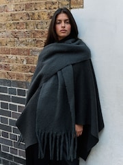 Charcoal Grey Heavyweight Blanket Scarf - Image 1 of 6