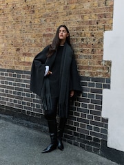 Charcoal Grey Heavyweight Blanket Scarf - Image 2 of 6