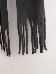 Charcoal Grey Heavyweight Blanket Scarf - Image 6 of 6