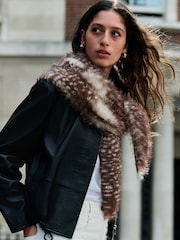 Animal/Deer - Heavyweight Fur Scarf - 6суретінің 2 суреті