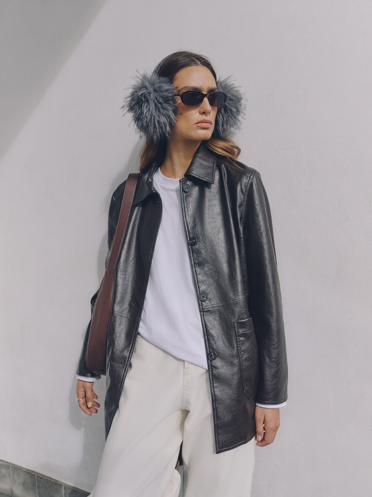 Grey Fur Earmuff Hair Accessories - Image 1 of 6