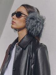 Grey Fur Earmuff Hair Accessories - Image 2 of 6