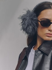 Grey Fur Earmuff Hair Accessories - Image 3 of 6