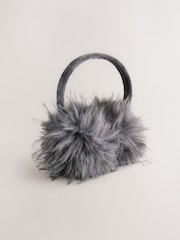 Grey Fur Earmuff Hair Accessories - Image 4 of 6