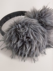 Grey Fur Earmuff Hair Accessories - Image 5 of 6