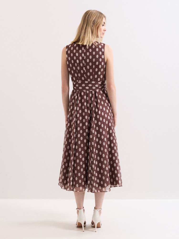 Phase Eight Brown Petite Lucinda Dress - Image 2 of 7