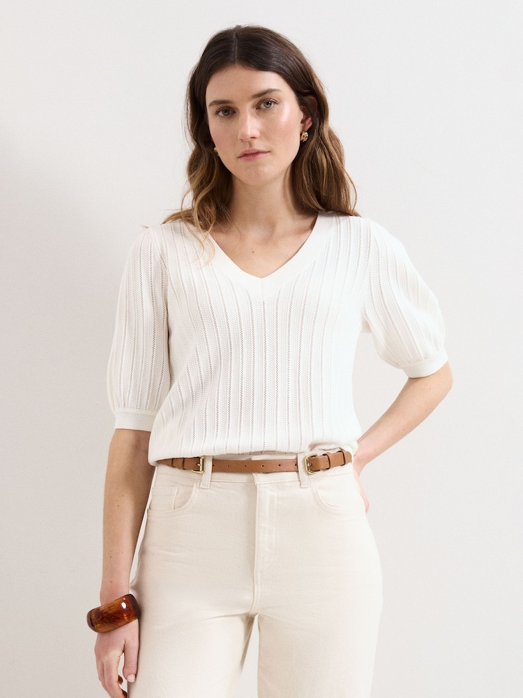 Phase Eight Cream Lilo Textured Top - Image 1 of 6