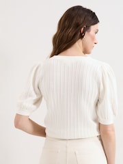 Phase Eight Cream Lilo Textured Top - Image 2 of 6