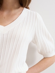 Phase Eight Cream Lilo Textured Top - Image 4 of 6
