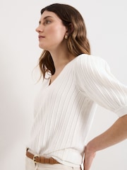 Phase Eight Cream Lilo Textured Top - Image 5 of 6