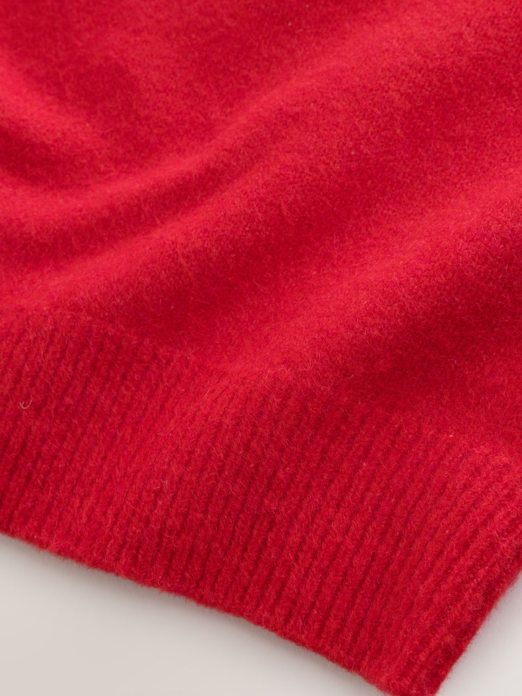 Red Tie Neck Knitted Tank Top - Image 4 of 4