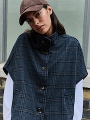 Navy Check Cape Cover-Up - Image 3 of 8