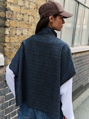 Navy Check Cape Cover-Up - Image 4 of 8