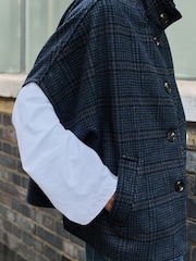 Navy Check Cape Cover-Up - Image 5 of 8