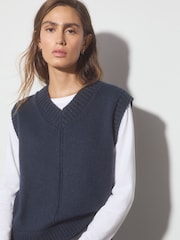 Navy V-Neck Tank - Image 3 of 6
