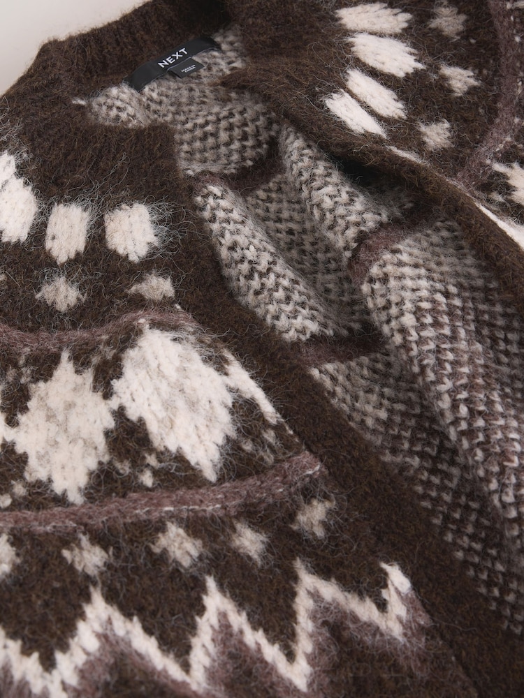 Multi Fairisle Print - Strickjacken-Überwurf - Bild 7 von 7