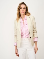 Crew Clothing Cream Linen & Cotton Blazer - Image 1 of 5