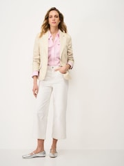 Crew Clothing Cream Linen & Cotton Blazer - Image 3 of 5