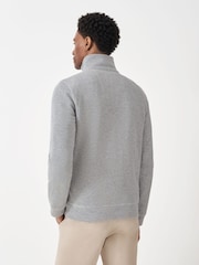 Crew Clothing Company Grey Cotton French Rib Half Zip Jumper - Image 2 of 5
