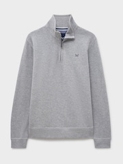 Crew Clothing Company Grey Cotton French Rib Half Zip Jumper - Image 5 of 5