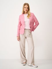 Crew Clothing Pink Linen & Cotton Blazer - Image 3 of 5