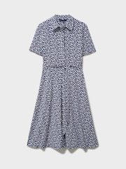 Crew Clothing Blue Emma Jersey Printed Short Sleeve Dress - Image 5 of 5