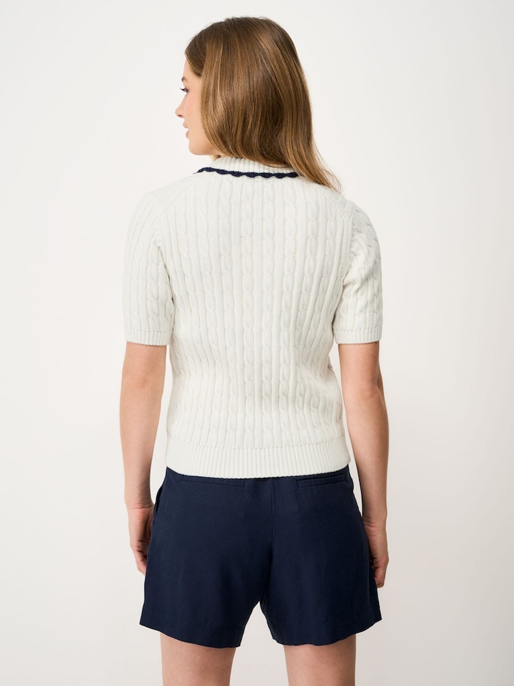 ホワイト - Crew Clothing Heritage ケーブルカラー Tシャツ - 画像 2 / 5