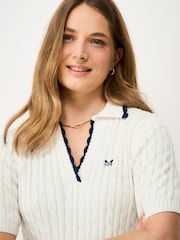 ホワイト - Crew Clothing Heritage ケーブルカラー Tシャツ - 画像 4 / 5