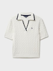 ホワイト - Crew Clothing Heritage ケーブルカラー Tシャツ - 画像 5 / 5