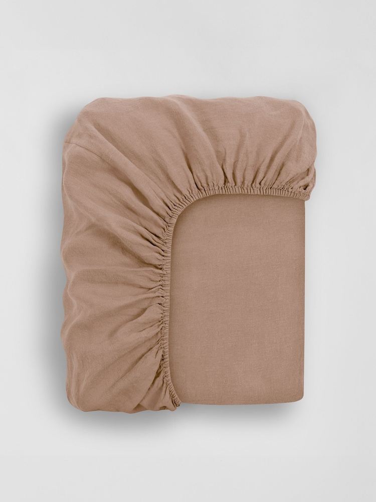 Secret Linen Store Almond Fitted Sheet - Image 4 of 4