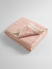 Secret Linen Store Blush Pink Vivienne Quilted Throw - Image 3 of 3