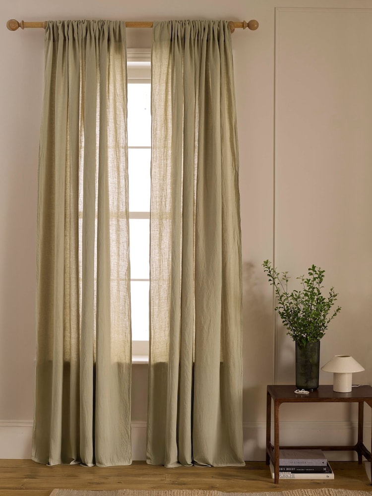 Secret Linen Store 100% Linen Loop Top Single Curtains - صورة 1 من 2