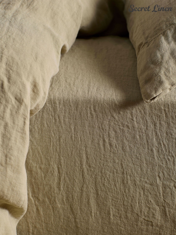 Secret Linen Store Soft Sage Fitted Sheet - Image 1 of 2