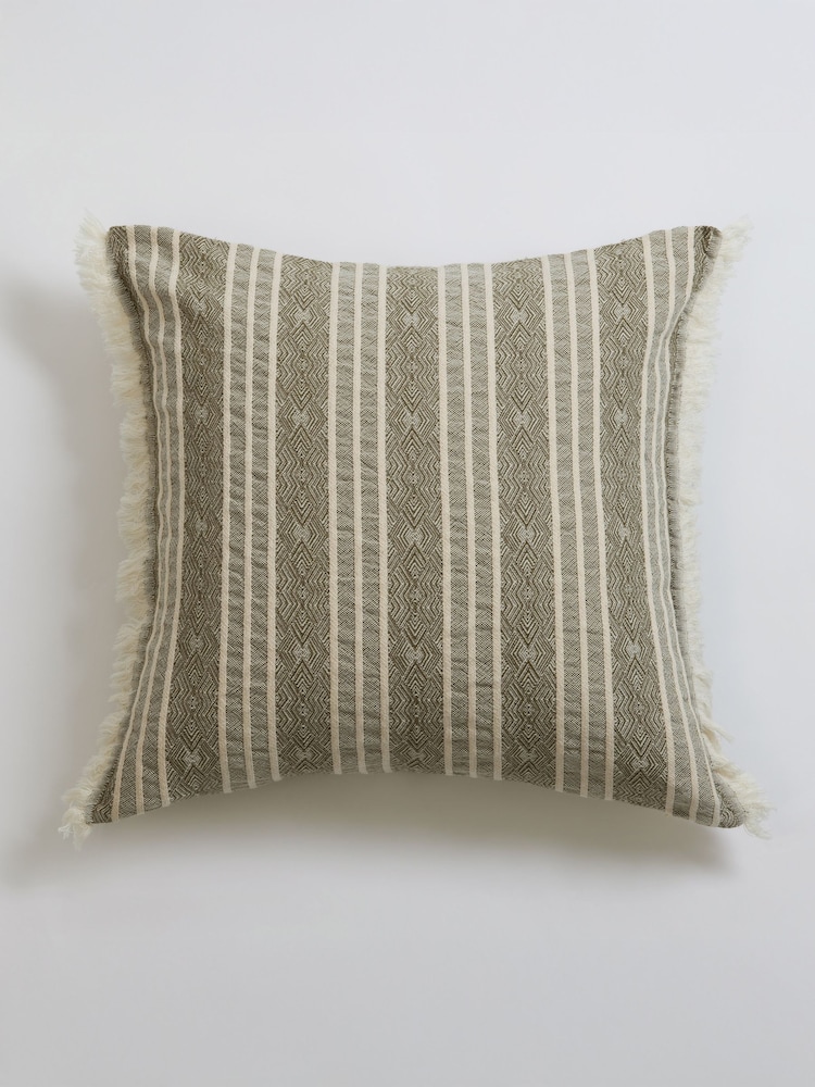 Secret Linen Store Khaki Arlo Stripe Cushion Cover - Image 3 of 3 Secret Linen Store Khaki Arlo Stripe Cushion Cover - Image 3 of 3