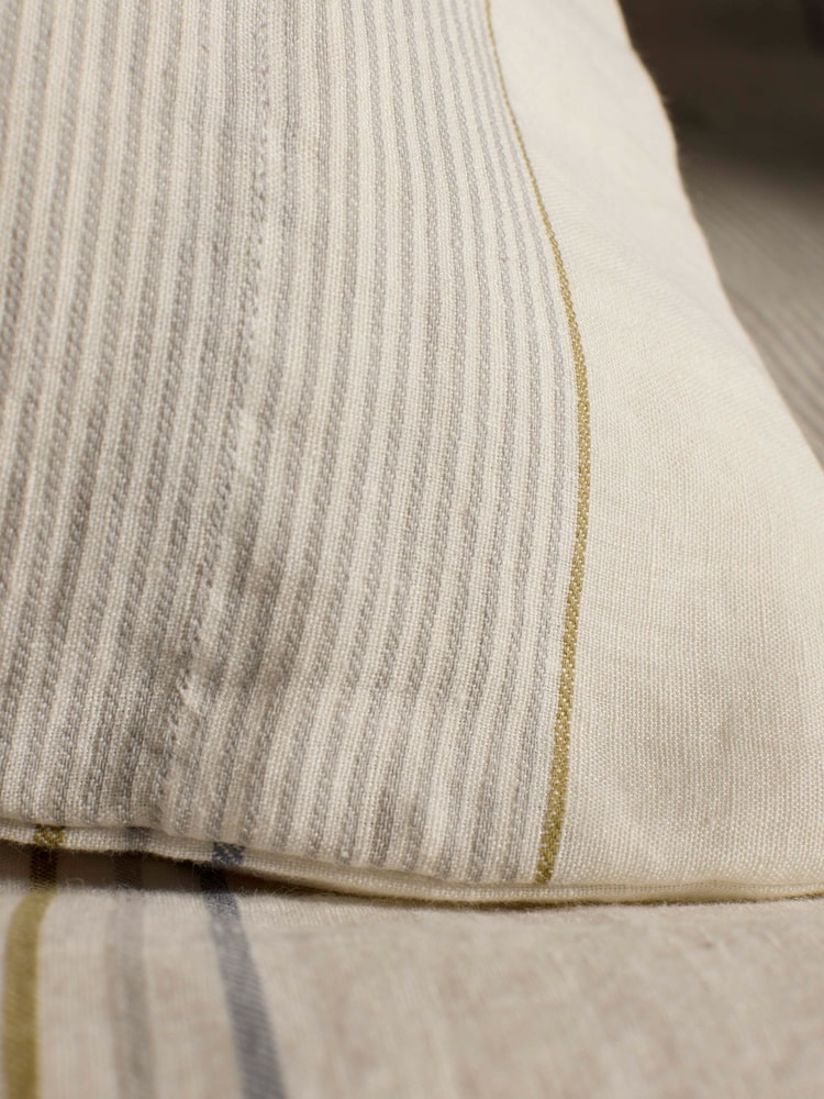 Secret Linen Store Cream and Blue Sophie Stripe Linen Pillowcase - Image 1 of 3 Secret Linen Store Cream and Blue Sophie Stripe Linen Pillowcase - Image 1 of 3