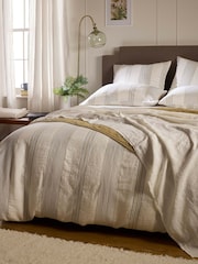 Secret Linen Store Cream and Blue Sophie Stripe Linen Pillowcase - Image 2 of 3