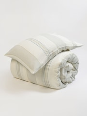 Secret Linen Store Cream and Blue Sophie Stripe Linen Pillowcase - Image 3 of 3