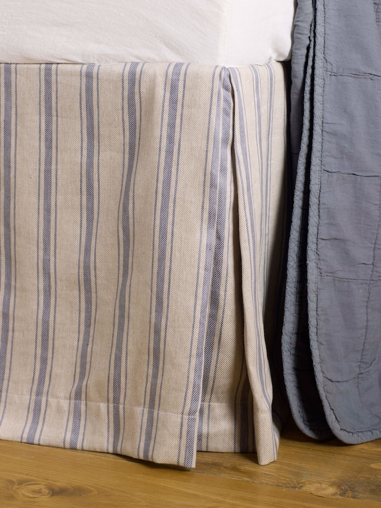 Secret Linen Store French Blue Stripe Twill Valance - Image 1 of 2