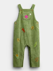 Jojo Maman Bébé Green Vegetable Appliqué Dungaree Set - Image 2 of 6