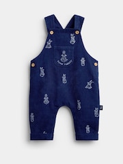 Jojo Maman Bébé Navy Blue Peter Rabbit™ Embroidered Dungaree & Bodysuit Set - Image 4 of 8